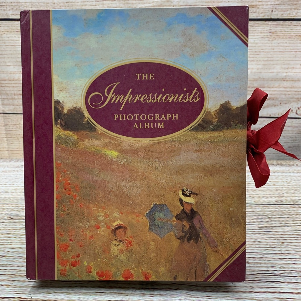 The Impressionists Photograph Album‎ Burgundy Red Ribbon Artwork Cover
